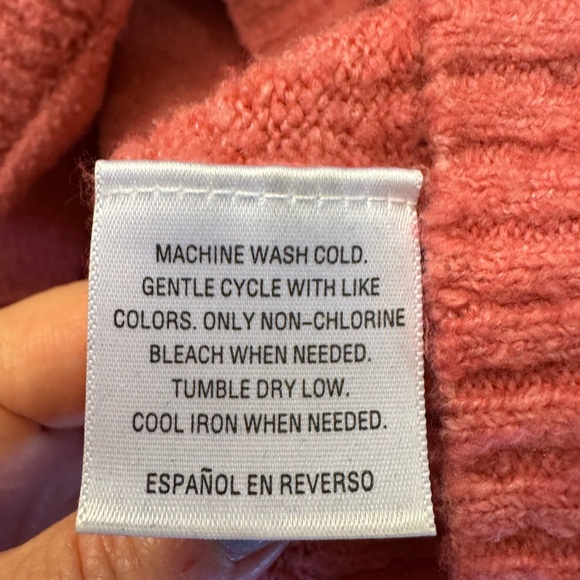 Style & Co Pink Cowl Neck Sweater XL | Button Cuff | Kangaroo Pocket - Picture 7 of 7